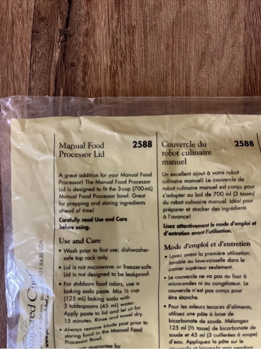 The Pampered Chef Manual Food Processor Lid